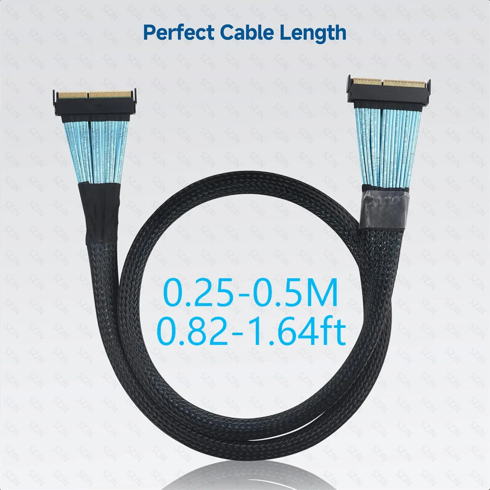 MCIO Cable 5.0 X20 124-Pin Cable 0.25-0.5m Support PCIe Gen5 SFF-TA-1016 SAS3.0 Mini Cooledge IO Cord High Performance Cable