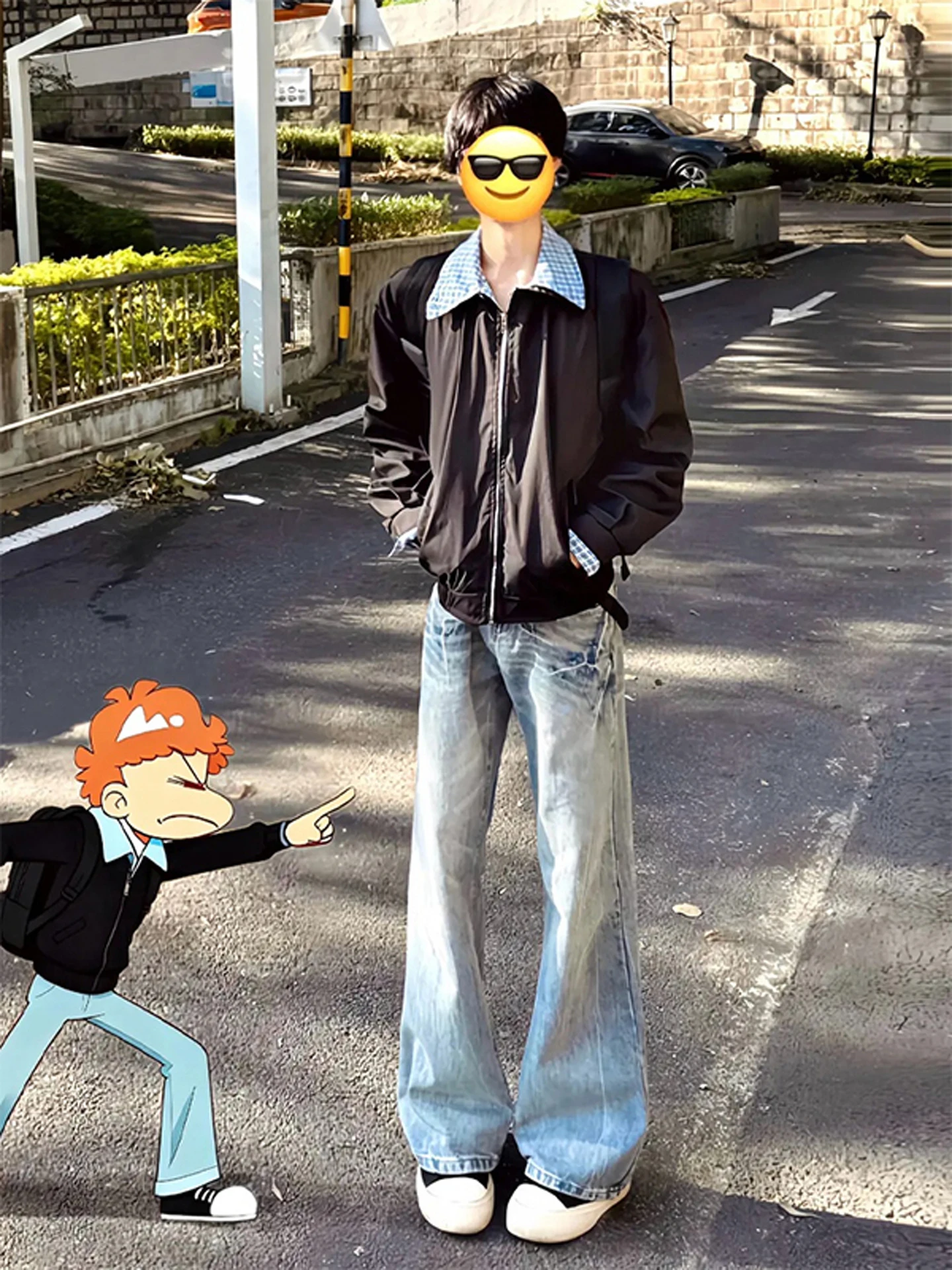 

Мужские джинсы American Sle Slim Fit с высокой талией, прямые, с легким расклешением, винтажные, из полиэфирного волокна, повседневная одежда