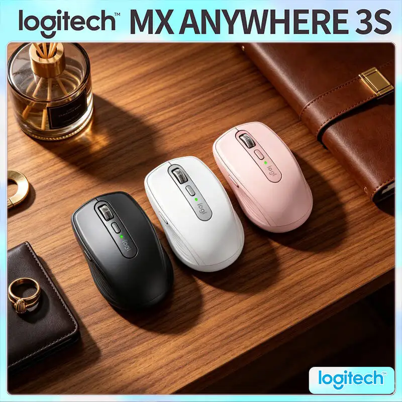 Ergonomic MX Anywhere 3S - Darkfield 8K DPI, Precision Grip, Suitable for Beauty Shop Skin Type Consult Service