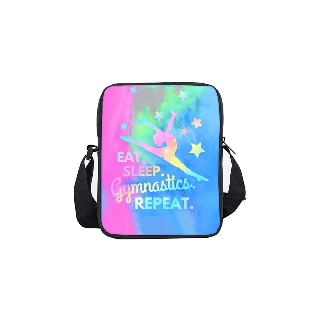 Yoga Dance Printe Single Sided Messenger Bag for Boy/Girls Children Best Gifts 2D Flat Cartoon Casual Crossbody Bag