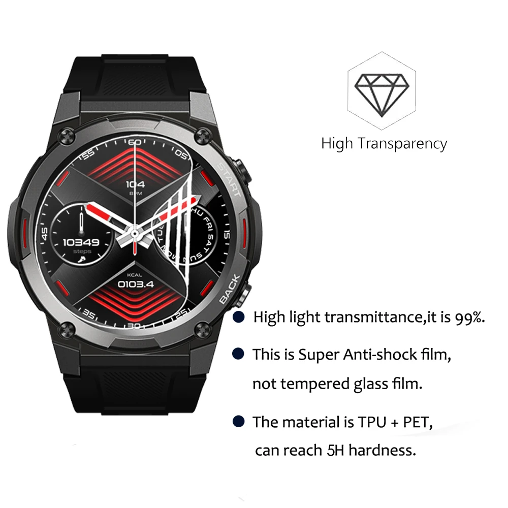 3 pezzi proteggi schermo antideflagrante per Zeblaze Vibe 7 Pro Btalk 2 Vibe 7Pro Vibe7 Btalk2 Smart Watch Movie PET Film non Glass
