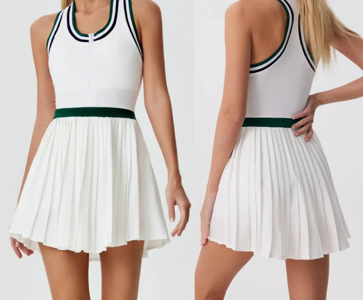 

Теннисное платье, женские мягкие тонкие дышащие юбки, однотонная нейлоновая одежда для гольфа, бадминтона, женская спортивная одежда, одежда для тренировок, спортивное платье