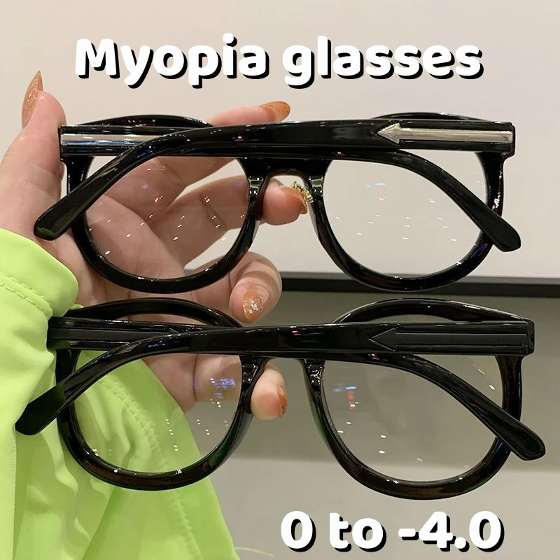 Anti-Blue Light Near Sight Glasses Retro Round Large Frame Myopia Eyeglasses Optical Spectacle Frame Computer Eyewear