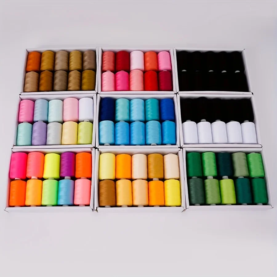 Color 402 Hand Sewing Thread 1000 Yards Sewing Machine Thread DIY Home Polyester Thread 10 Color Sewing Thread Set