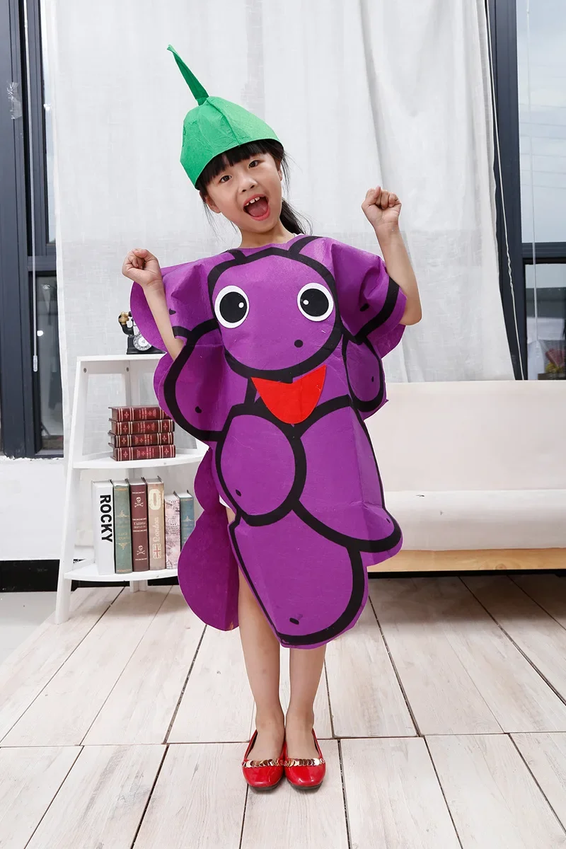 Adult Children Kids Halloween Party Children's Day Cartoon Fruit Vegetable Costume Cosplay Clothes Pumpkin Banana Tree Purim