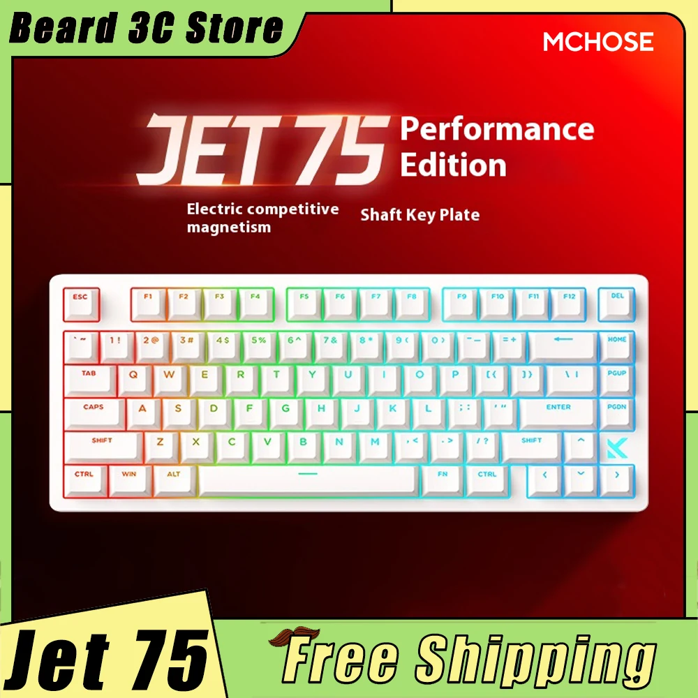 

MCHOSE Jet 75 Magnetic Switch Mechanical Keyboard Wired Gaming Keyboard Custom 0.01mmRT 8000Hz Low Delay Keyboard PC Accessories