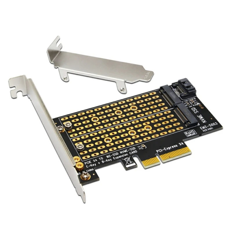 PCI-E X4 Adapter Card Support M-Key NVME B-Key SATA SSD Dual Protocol Expansion Adapter Card