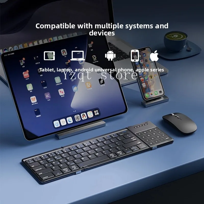 

Клавиатура, мышь, трекпад, тройной складной портативный комплект Bluetooth, подходит для мобильных телефонов и планшетов
