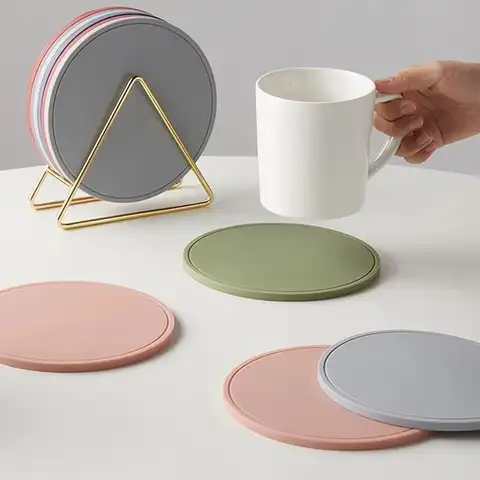 1pc 15cm 라운드 방수 미끄럼 방지 내열성 매트 컵 코스터 쿠션 테이블 플레이스 매트 냄비 그릇 홀더 주방 액세서리
