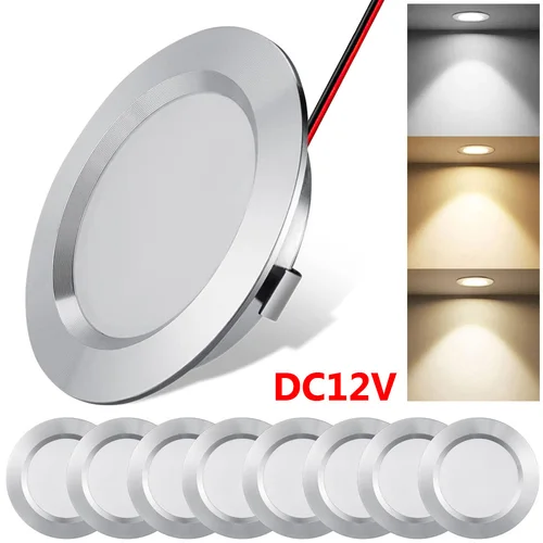8 Uds 12V Ultra-Delgado RV Interior Camper lectura luces de techo empotradas LED Panel de luces de techo autocaravana caravana barco Downlights