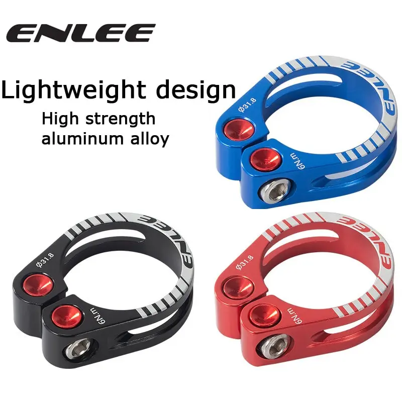 ENLEE Bike Seat Post Clamp CNC Aluminum Alloy Cycling Saddle Seat Post Clamp For 31.8MM 34.9MM Bike Parts Seatpost Accessories