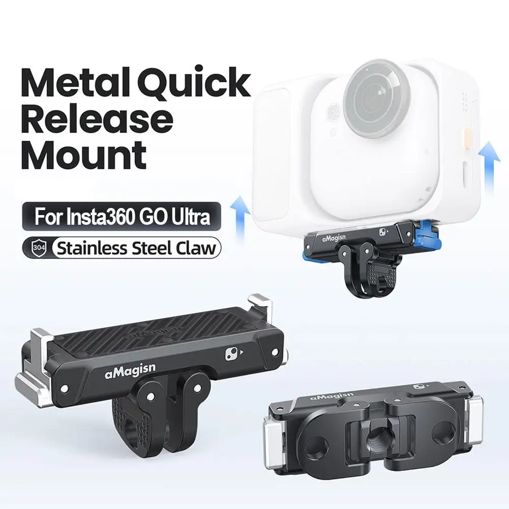 For AMagisn Sports Camera Adapter Metal Base Suitable For Insta360 Go Ultra Quick Release Accessories - Image 5