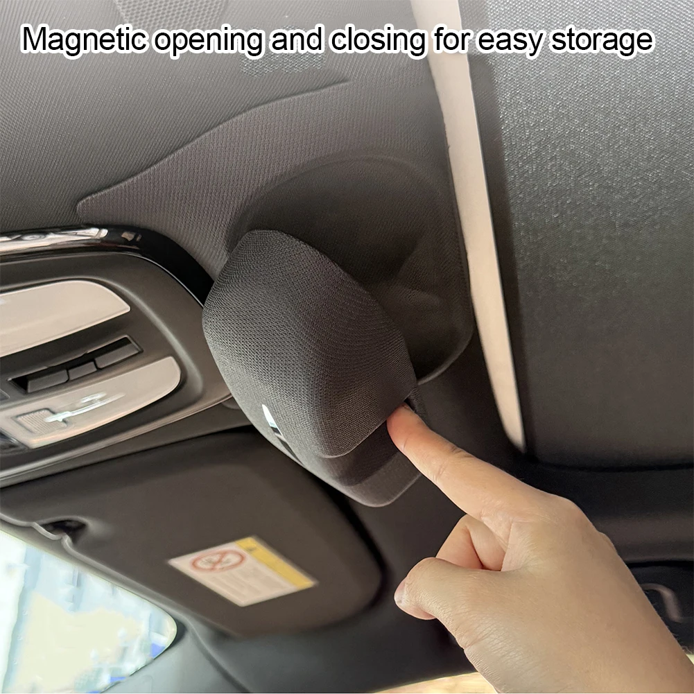 حل تخزين حامل النظارات الشمسية سهل الوصول، حامل مثبت على السقف كما هو موضح في علبة نظارات السيارة، تخزين مريح