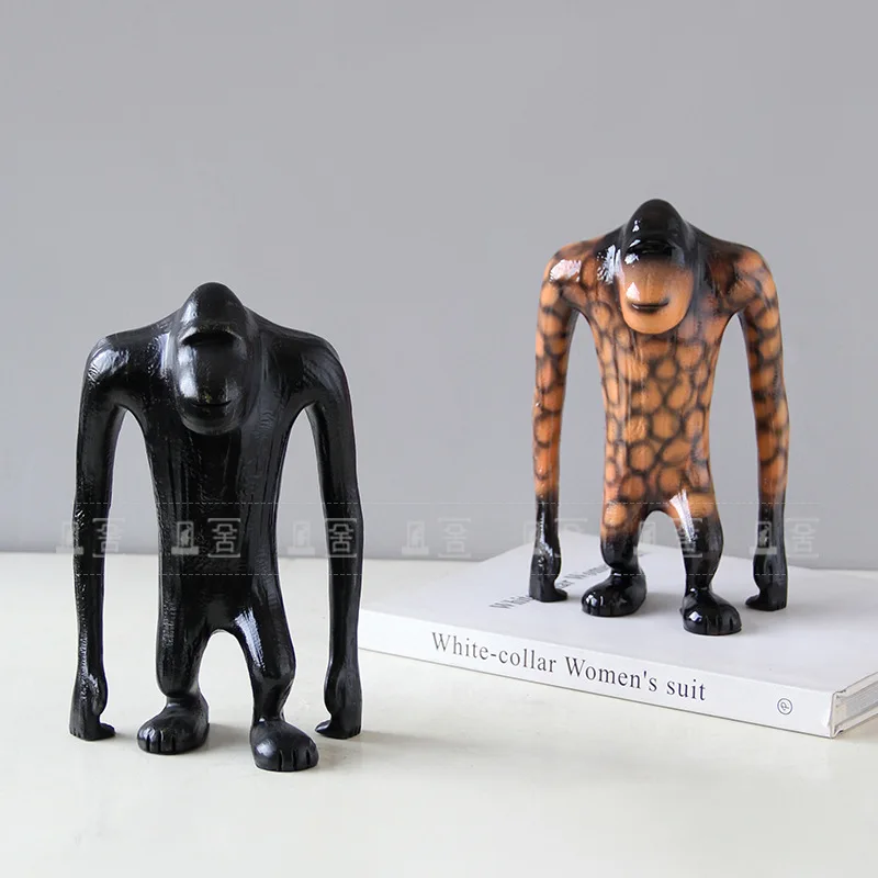 

Modern Simple Cartoon Long Arm Orangutan Ornament Creative Animal Sculpture Ornament