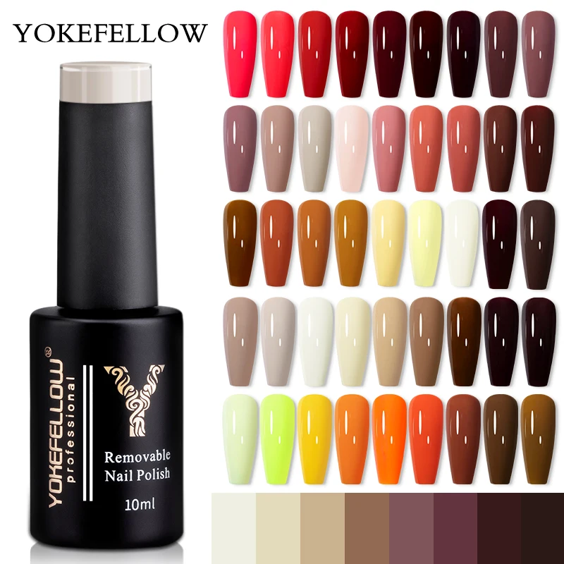 

YOKEFELLOW Gel Nail Polish UV LED 122 Colors 10ml Rich Pigment Soak Off Low Odor Long-Wear Gel Varnish for Professional Manicure