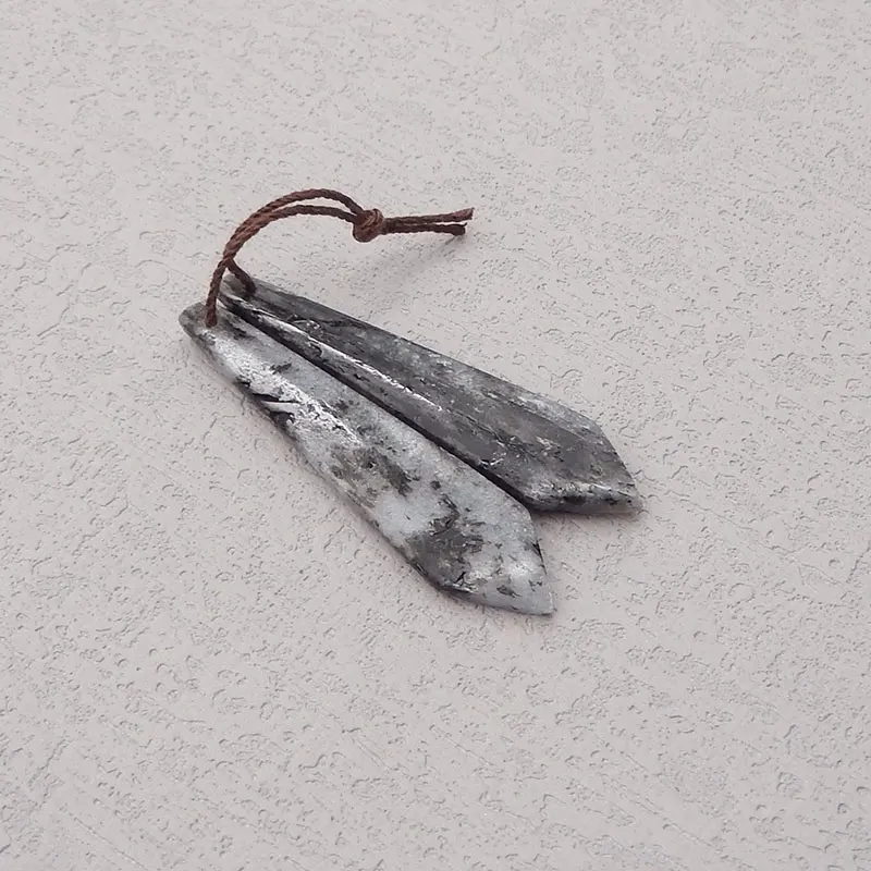 Natural Stone Blue Kyanite Earring Beads Pair,Fashion DIY Earring Semi-precious Stone Jewelry Earring