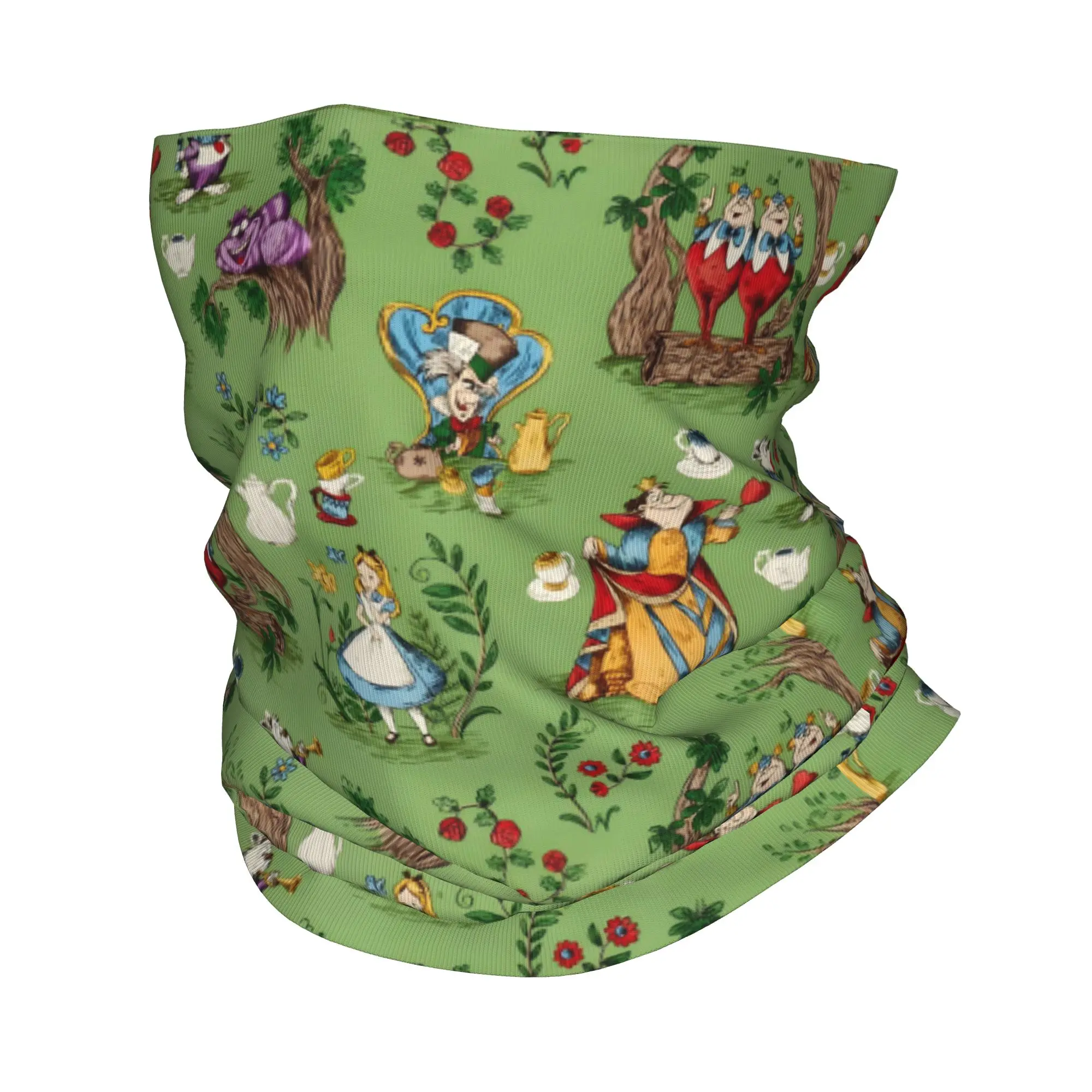 Custom A-Alice in W-Wonderland Bandana Neck Warmer Men Women Winter Ski Hiking Scarf Gaiter Movie Face Cover