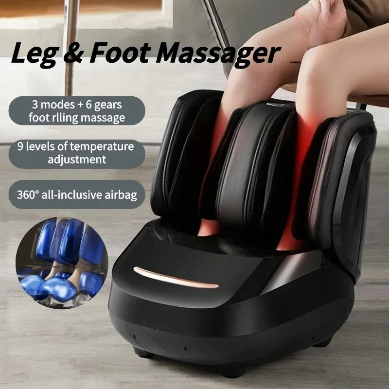 Electric Roller Foot Massager With Heating Kneading Leg Calf Massage Airbag Wrapped Fatigue Relieve Health Care Gift