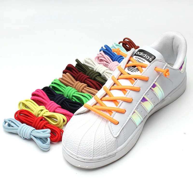 

1 Pair Elastic Shoelaces Without ties Round Shoe Laces For Sneakers Quick put on and take off Lazy Shoelace Rubber band Free cut