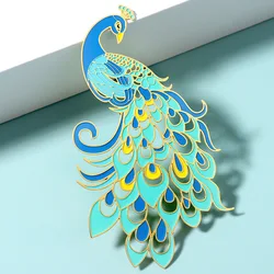 Creative Peacock Feather Metal Bookmark Hollow Chinese Bookmark Literary Bookmark Reading Stationery School Supplies Gifts