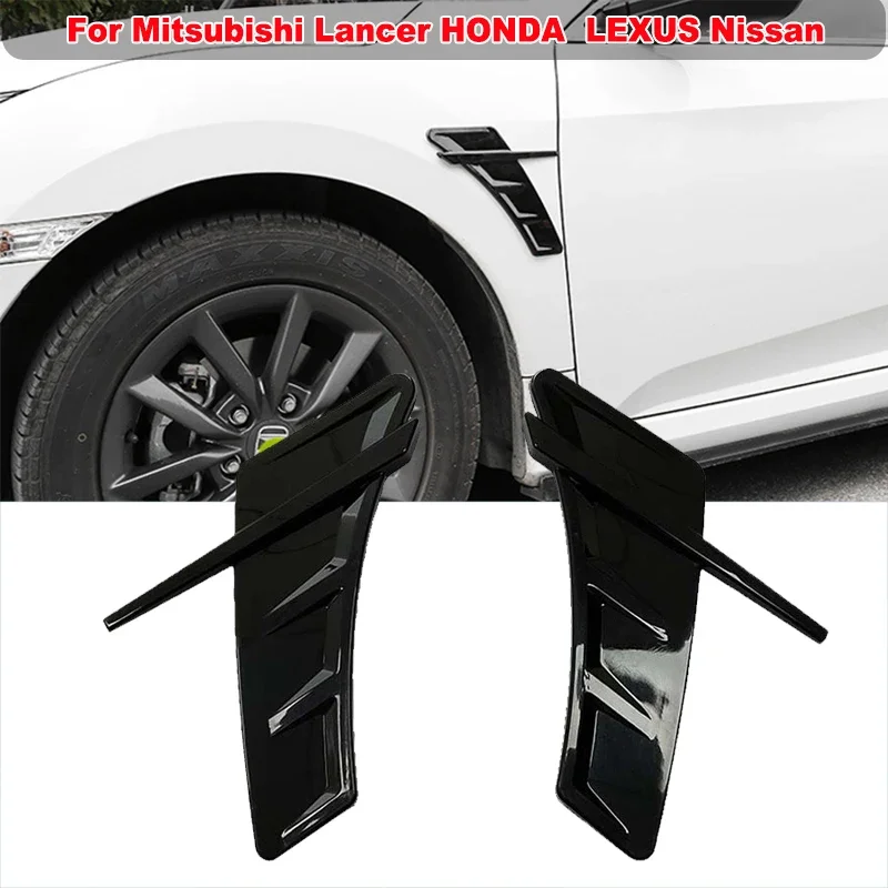 

2PCS Universal Side Wing Fender Outlet Decoration For Mitsubishi Lancer HONDA LEXUS Nissan Air Wing Cover Trim Car Accessories