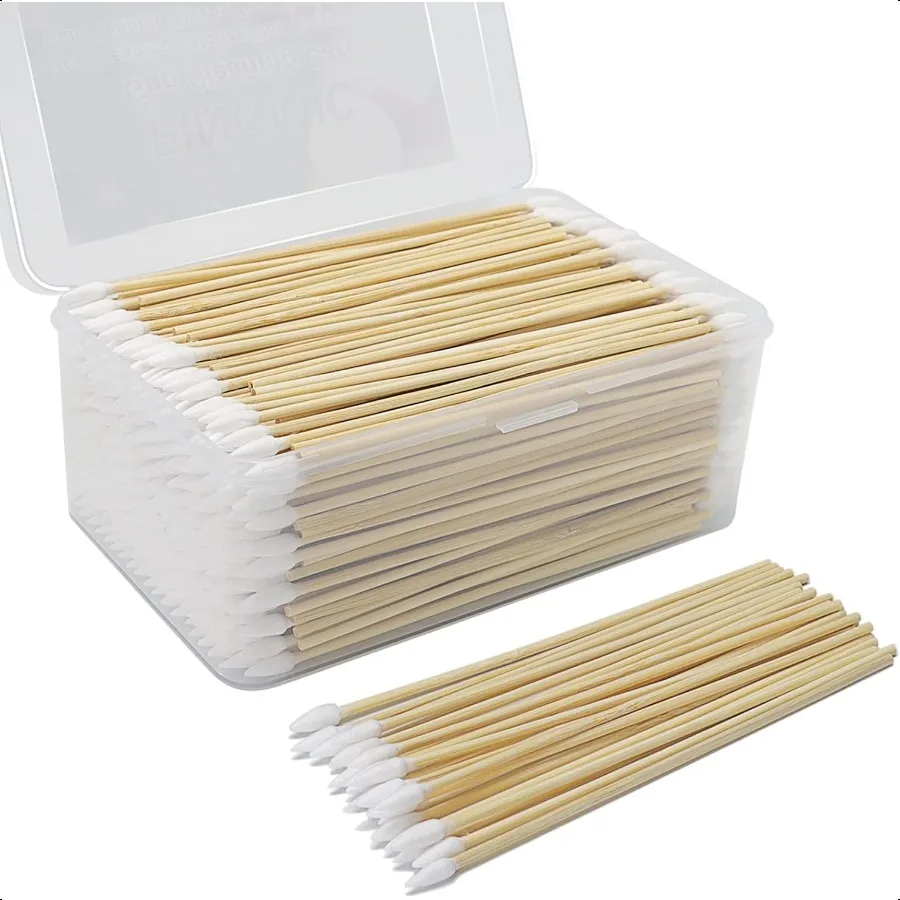 500 1000PCS Tamponi per pulizia pistola Tamponi per pistola con manico in bambù da 6 pollici Altamente assorbenti senza pelucchi per la pulizia di precisione Applicare