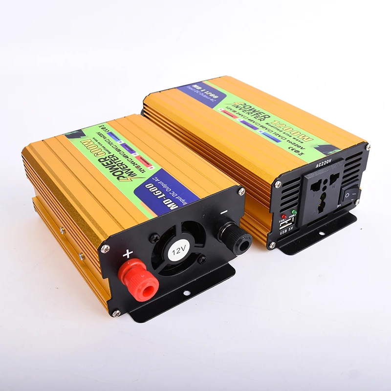 Mini Smart 600W 1200W Pure Sine Wave 12V To 220V Vehicle Portable Inverters Converter