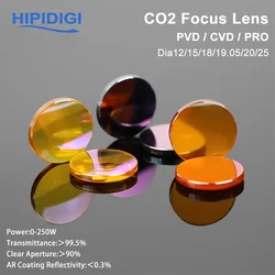 HIPIDIGI CO2 Focus Lens USA ZnSe CVD/PVD/PRO Dia.18 19.05 20mm FL38.1 50.8 63.5 for Laser Engraving Cutting Machine Consumables