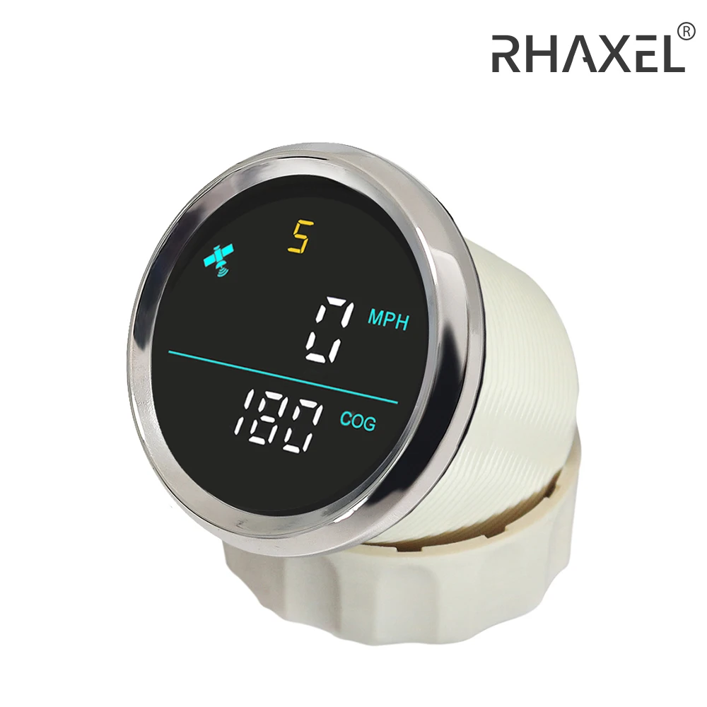 RHAXEL 2'' (52mm) Gauge Speedometer GPS 0-999KM/H Knots MPH Gauge for Car ATV Truck Boat with Course Over Ground 12V 24V