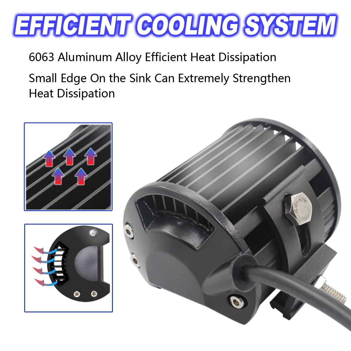 4 Zoll 60W LED-Spotleuchten Combo IP67 Wasserdicht Offroad-Arbeitsleuchten für LKW Boot ATV UTV Jeep Scheinwerfer – Detail 6