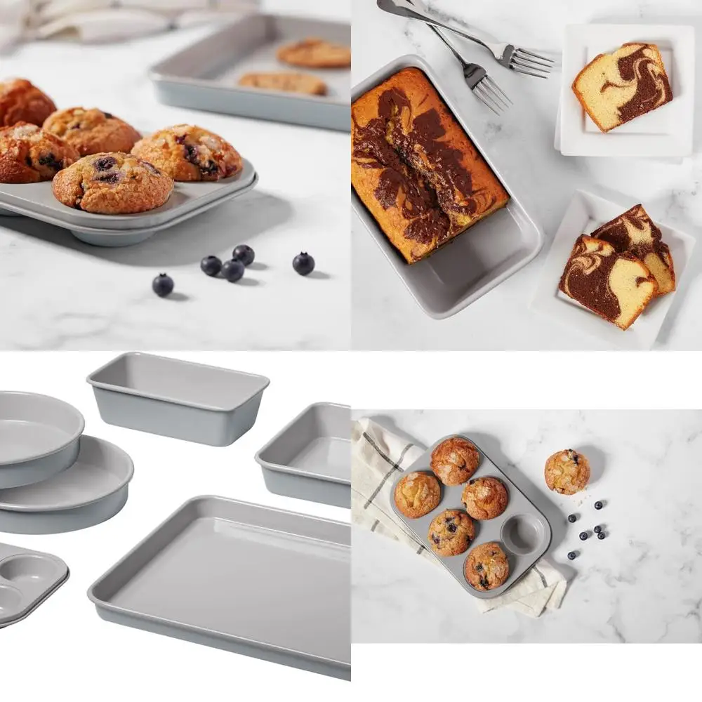 

Классический керамический набор форм для выпечки с антипригарным покрытием, 6 предметов, элегантный серый цвет