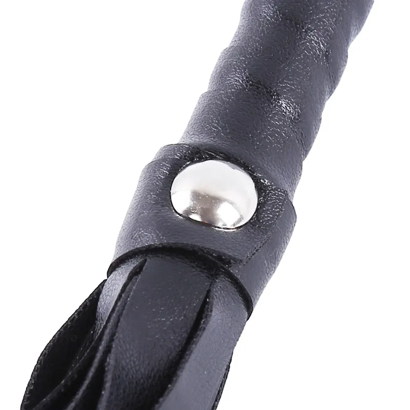 High Quality Pu Leather Pimp Whip Racing Riding Crop Party Flogger Hand Cuffs Queen Black Horse Riding Whip Sports Horsewhip