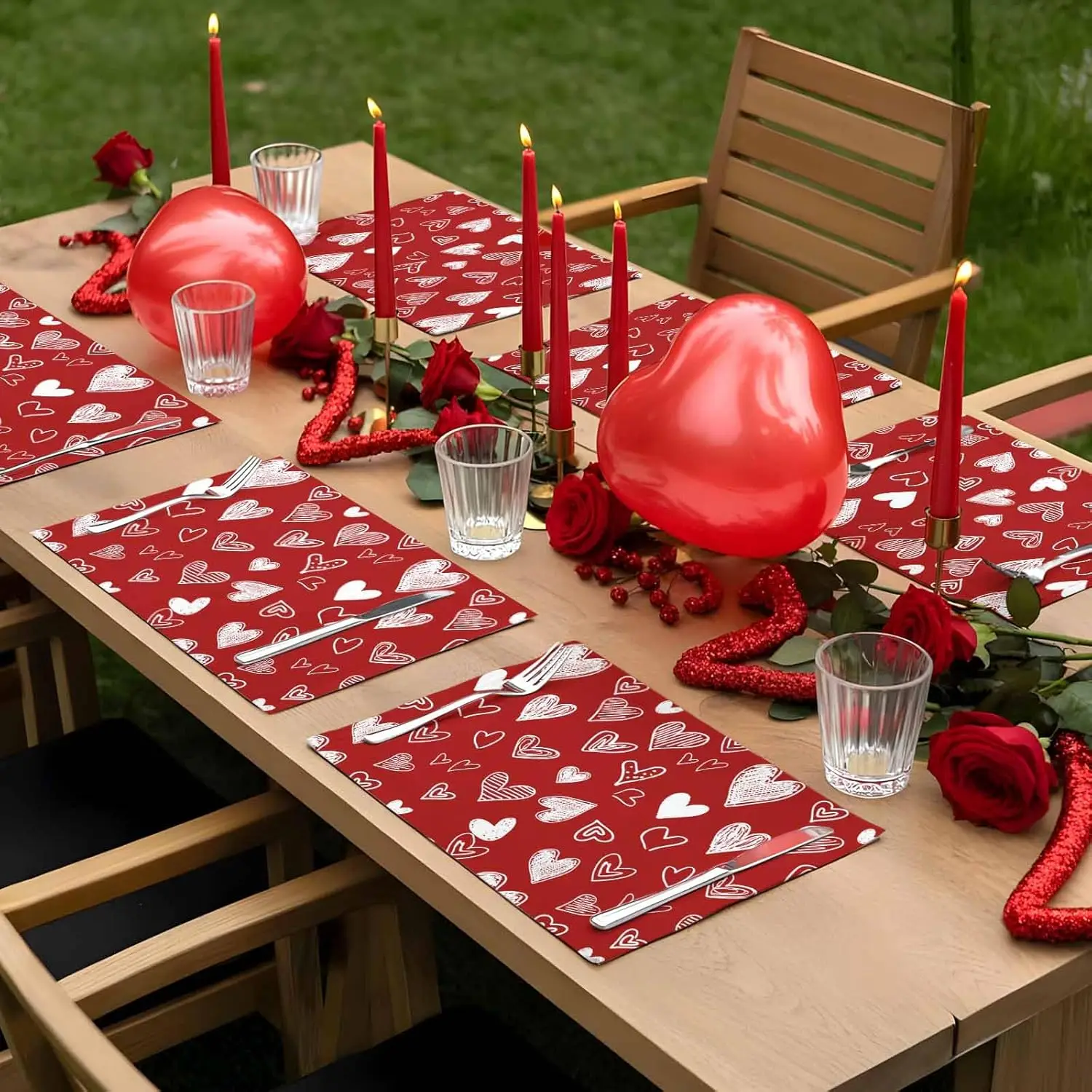 Valentijnsdag Romantische Liefde Harten Placemats Tafel Decor Verjaardag Keuken Eettafel Mat Valentijnsdag Decoraties