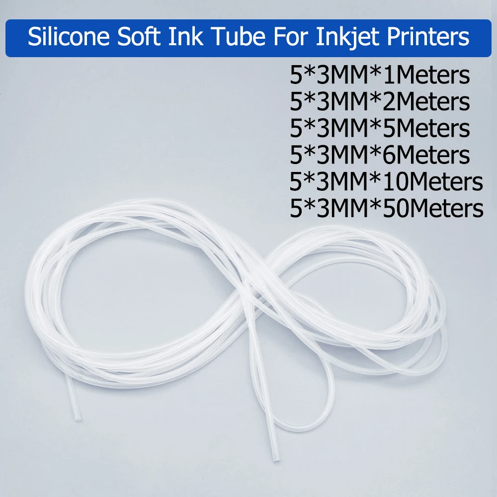 

Ink Silicone Tube Hose Soft Pipe For Inkjet Printer Film Printing Modification Tubing Single Row Line 5*3MM DTF Silicon Hosing