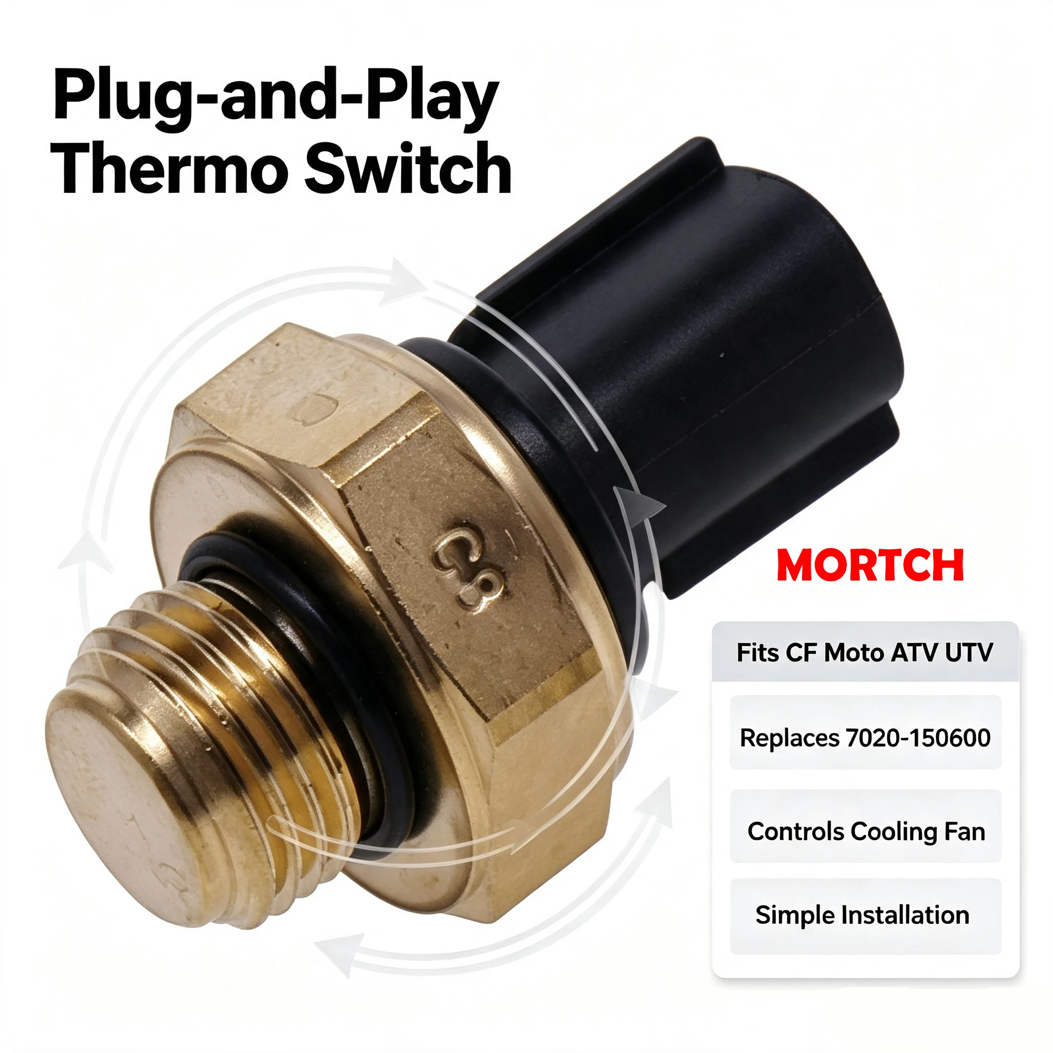 Motorkühlmitteltemperatur-Thermoschalter 7020-150600 M16 Gewinde Lüftersteuerung Thermoschalter-Sensor für CF Moto ATV UTV – Detail 1
