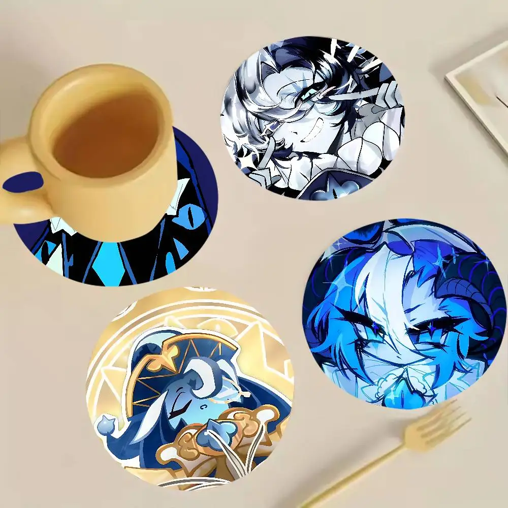 Shadow Milk Cookie Round Wooden Coaster Decorative Coffee Cup for Use in Coffee Shops Bars