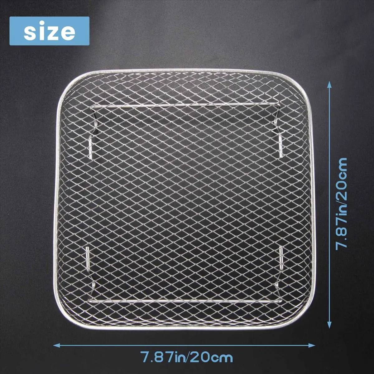 

(A14E) 8-дюймовая квадратная подставка для аэрофритюрницы, три штабелируемые подставки, многоярусная подставка для дегидратора из нержавеющей стали, аксессуары для аэрофритюрниц