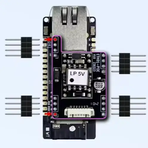 

WT32-ETH01 EVO ESP32 ethernet module ESP32 WIFI Module development board used as wifi iot gateway with P O E module