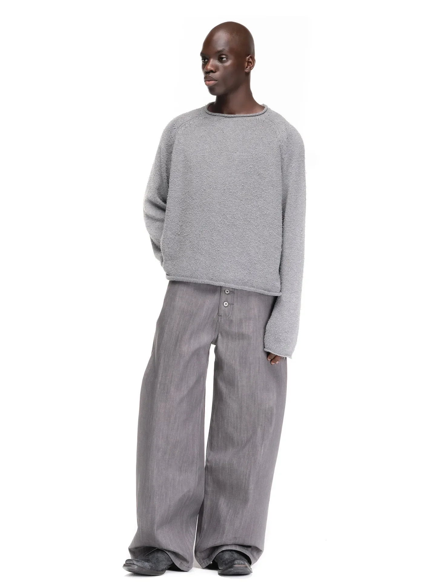 No faith studios three-dimensional micro-wide scimitar pants casual wash faded Baggy jeans