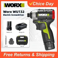 WORX Cordless Impact Screwdriver WU132 140Nm 12V 3300rpm Brushless Motor Adjust Torque Maintenance Power Tools Electric Drill