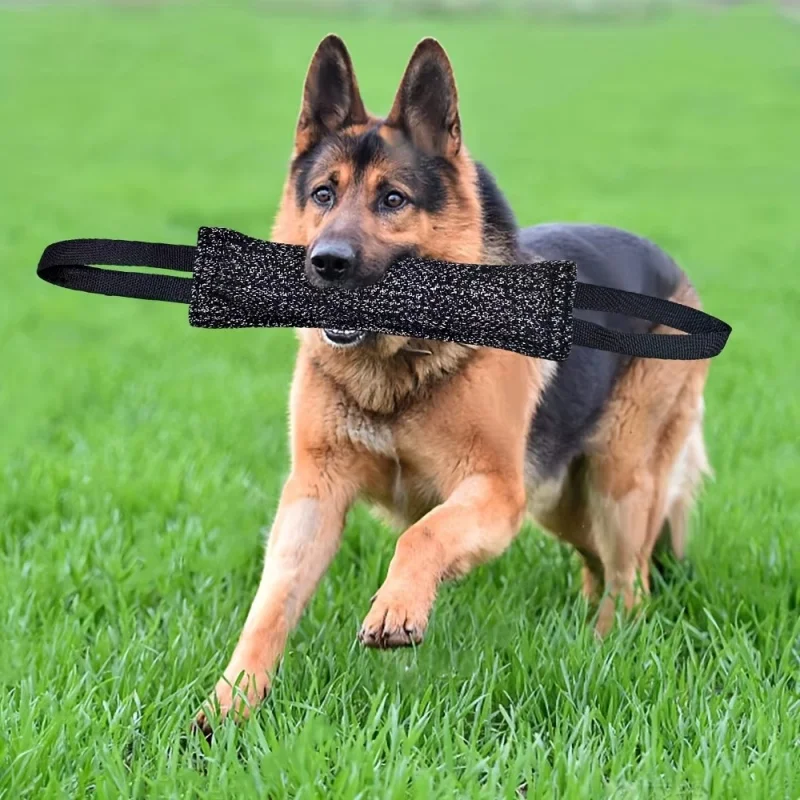 Dog Training Bite Stick Double Handle Interactive Toy Teeth Grinding Dog Training Stick Pet Dog Training Jute Sleeve Dog Toys