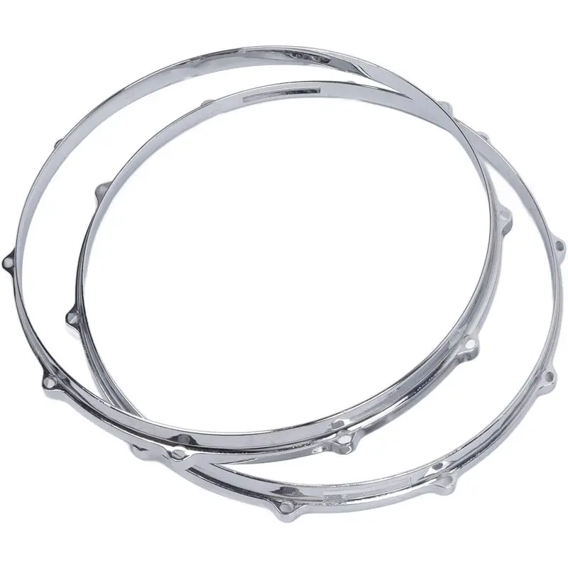 14 inch 10 Hole Alloy Drum Hoop Set, 2Pcs, Ideal for Sound Improvement and Performance - for Travel and Supplies