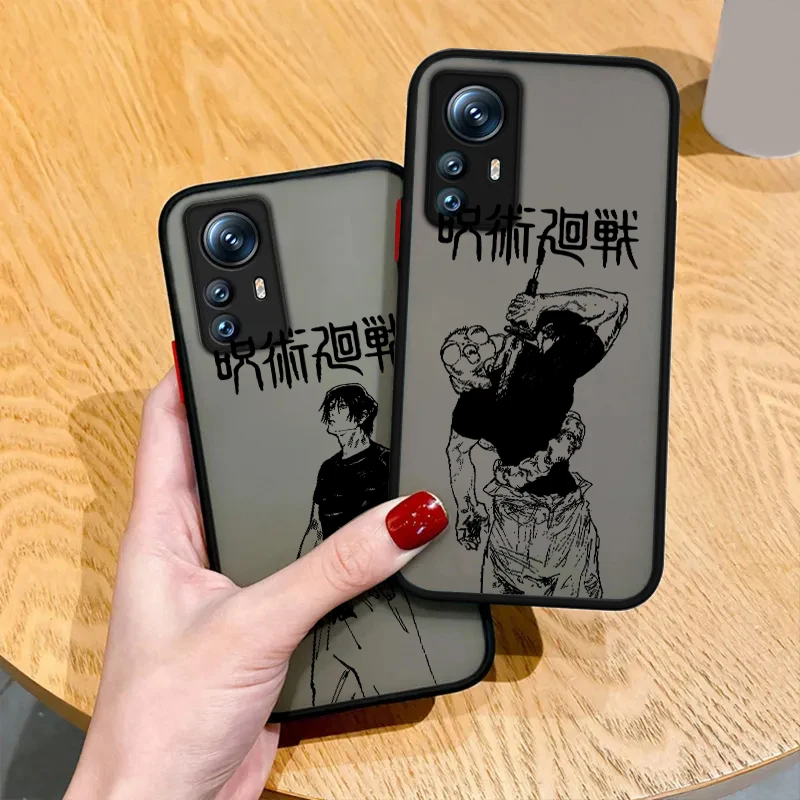 Anime Jujutsu Kaisen Toji Phone Case For Redmi Note 13 12 11 10 Pro Plus Pro S T 5G Matte Frosted Translucent Cover