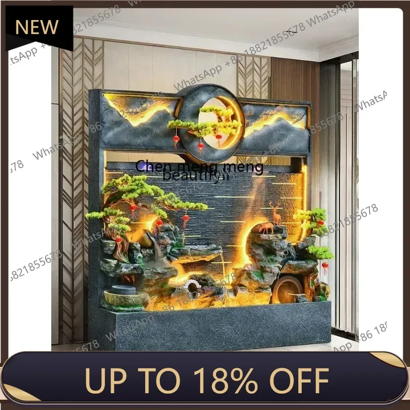 

P178 Large Floor Artificial Mountain and Fountain Living Room Water Curtain Wall Courtyard Fish Pond Landscape Decoration