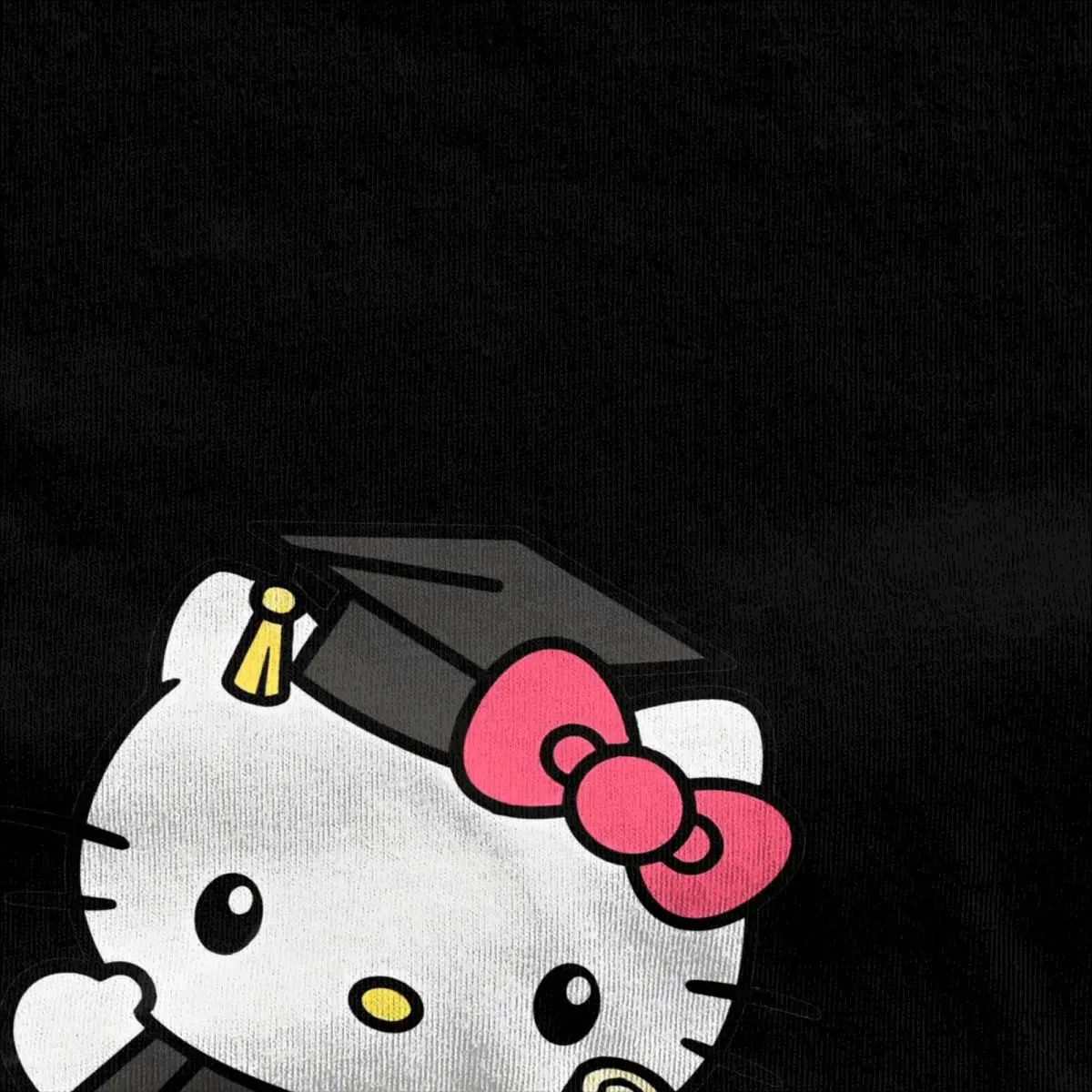 Hello Kitty Graduation Kawaii Kitty T Shirt Summer Streetwear T-Shirts Cotton Trendy Tee Shirt For Men Short Sleeve Loose Tees