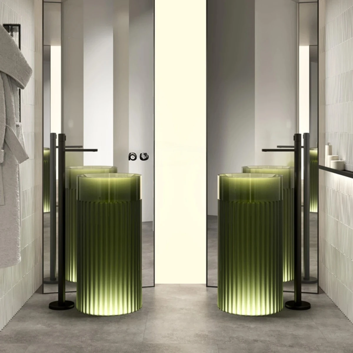 

HHColumn Basin, Transparent Sink, Floor-to-ceiling Wash Basin, Bathroom Resin Wash Basin Customization