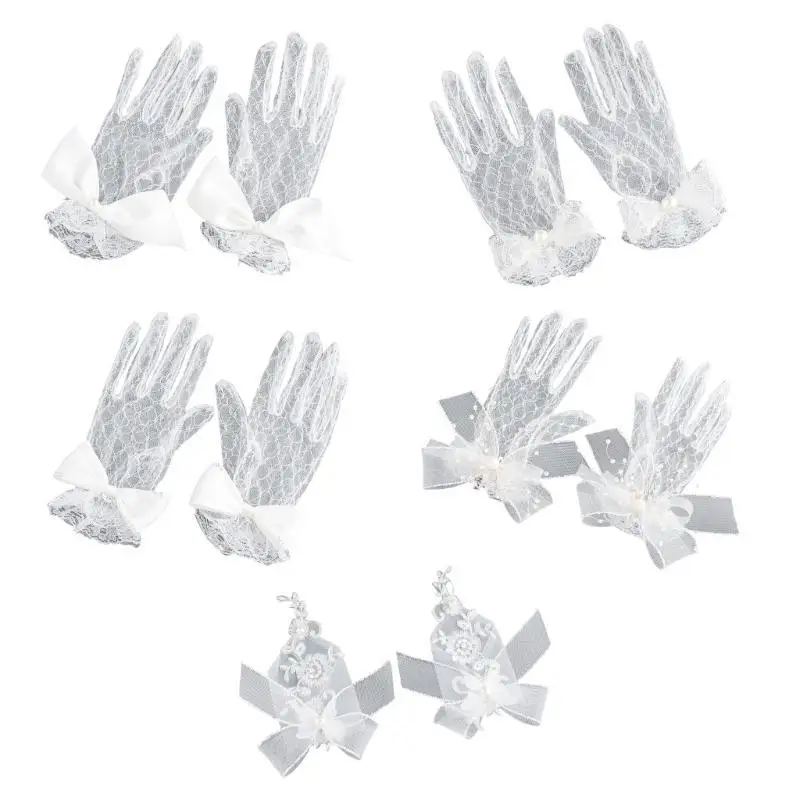 

A52E Lace Hand Gloves for Women and Girls in Theme Proms Wedding Costume 1920s