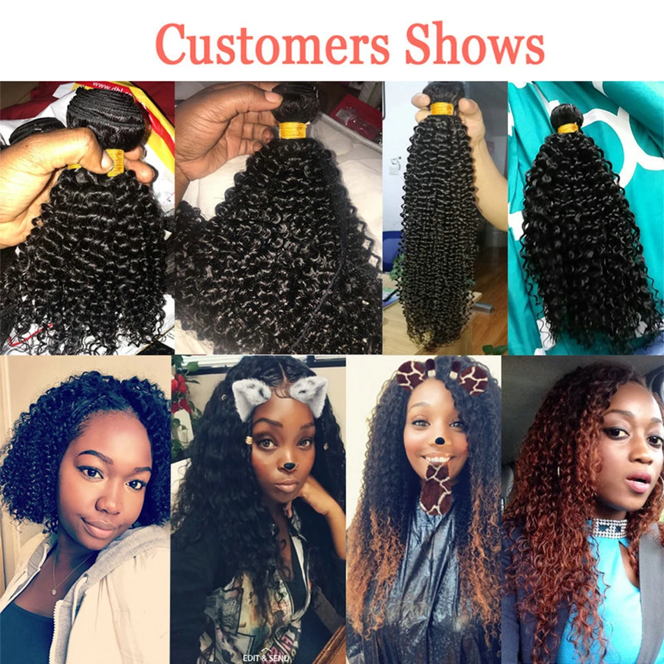 Brazilian Kinky Curly Bundles Tissage Humain Hair Deep Water Wave Raw Bundles Human Hair Natural Virgin Human Hair Extensions