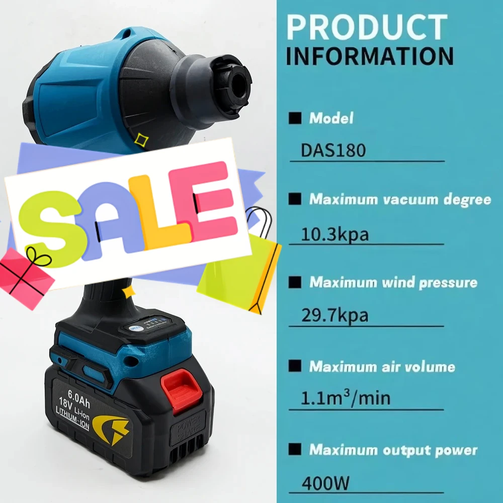 

AIMJIN DAS180 Бесщеточный аккумуляторный воздуходувка: пистолет для удаления пыли с насадкой, многофункциональная машина для пыли