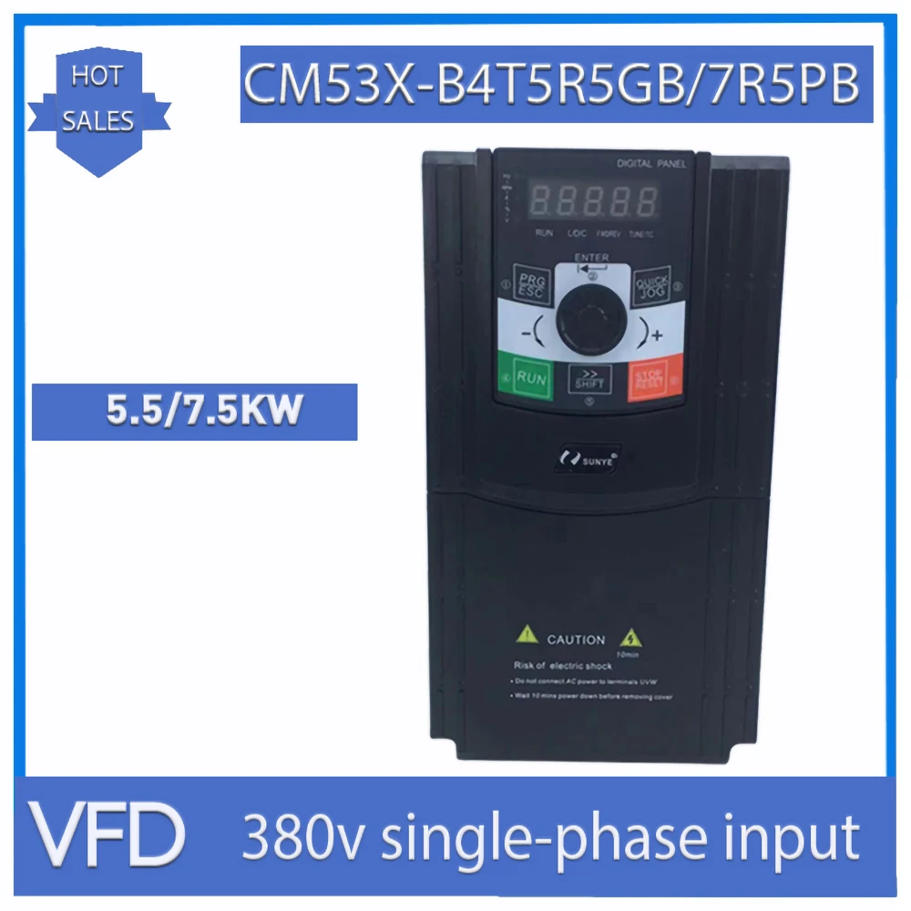 5.5/7.5KW VFD Inverter 380V 3-Fase Ingang CNC Spindel Motor Speed Controller CM530H-B4T5R5GB/7R5GB Perfect voor DIY Liefhebbers